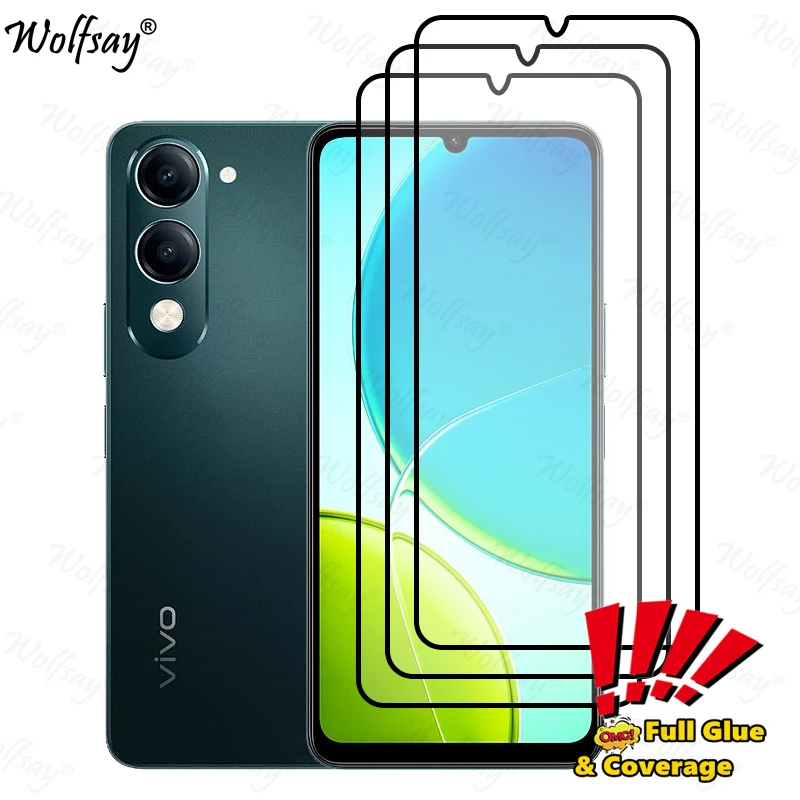 غطاء كامل واقي للشاشة لهاتف Vivo Y19 من الزجاج المقسى Vivo Y19 Y37C زجاج هاتف واقي لهاتف Vivo Y19 زجاج 6.74 بوصة