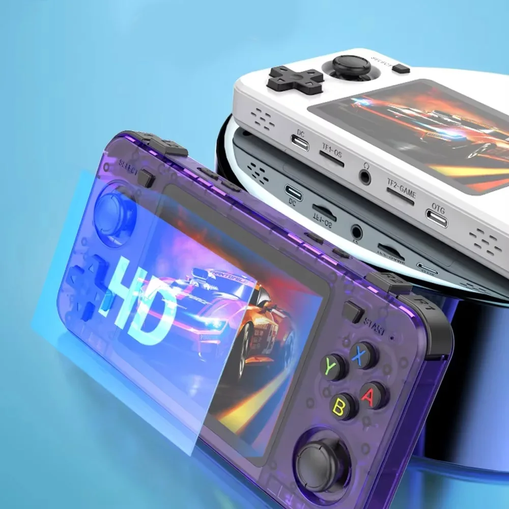 R36H 128GB 3.5-inch IPS Screen Handheld Game Console RK3326 Quad-Core Built-in 30000+ Games Dual Joysticks Linux System 10+