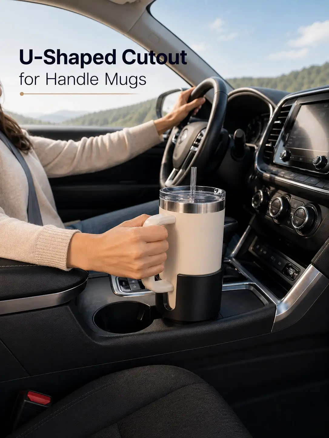 Car Cup Holder Expander Adapter for 32-40oz Tumbler Handle Mugs Water Bottle Holder Universal Auto Interior Accessories