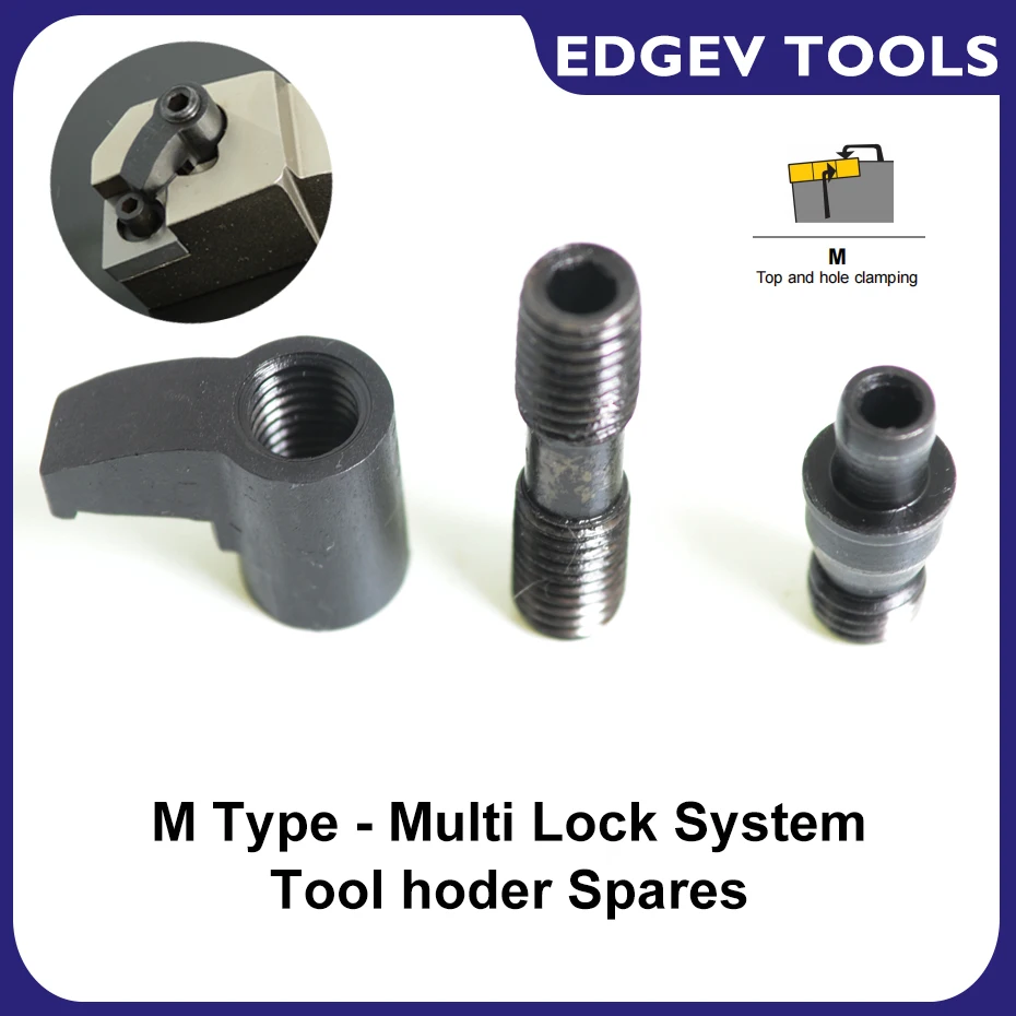 

5pcs Lathe Turning Tool Holder Accessories M Type Fix Parts Clamp/Hexagon Socket Double-Head Screw/Shim Screw bolt stud