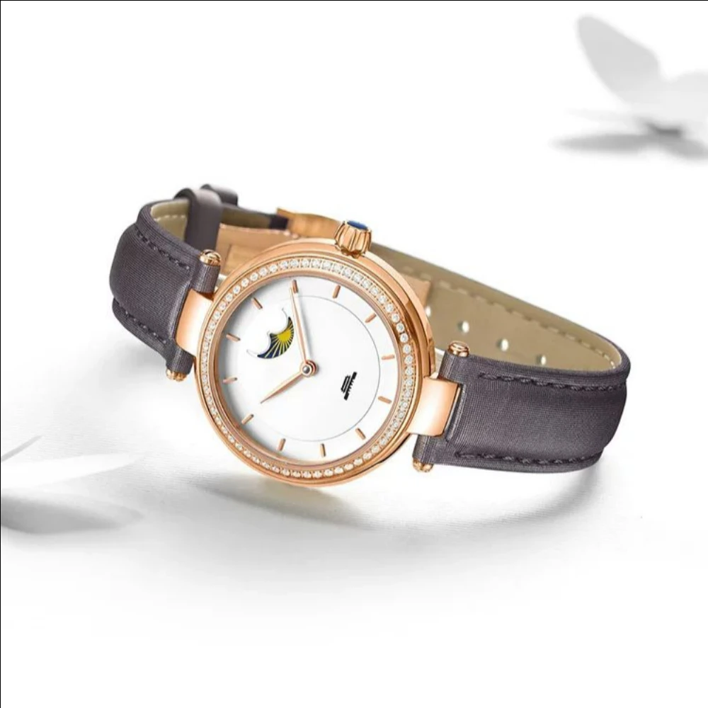 Beijing Watch automatic mechanical watch women luxury watch skeleton watch Beijing Sun and Moon Display Automatic Watch 32.5mm