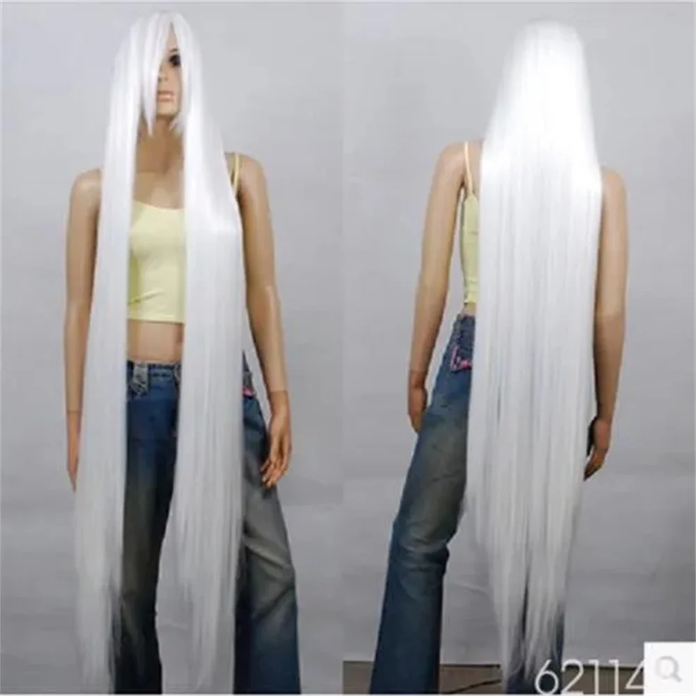 

wholesale 150cm Extra Long White Cosplay Wig - 60 inch High Temp - Cosplay +Wig