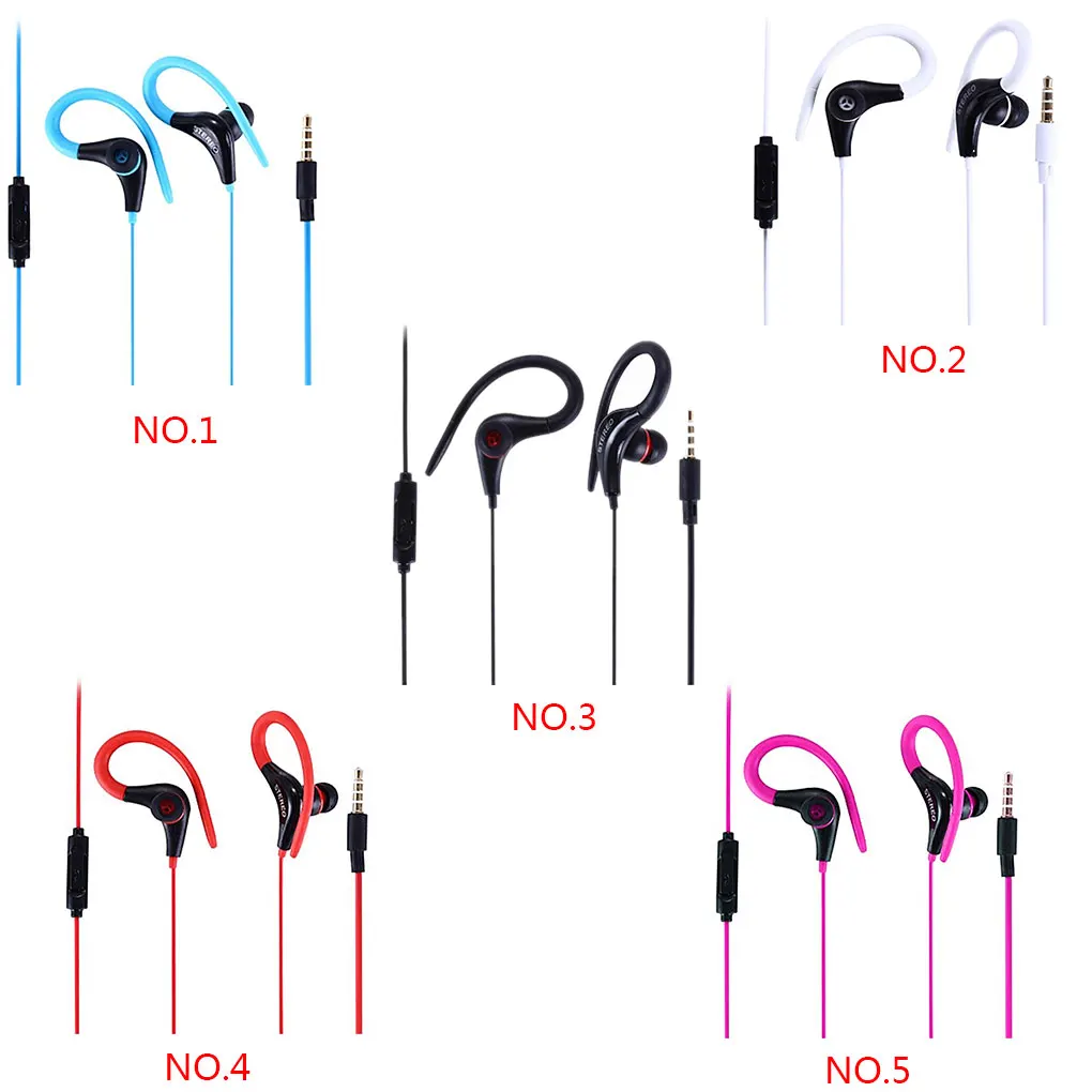 3.5mm Sport Earhook Earphone Headphone Headset with Mic For Smart Cellphone Stereo Headphone