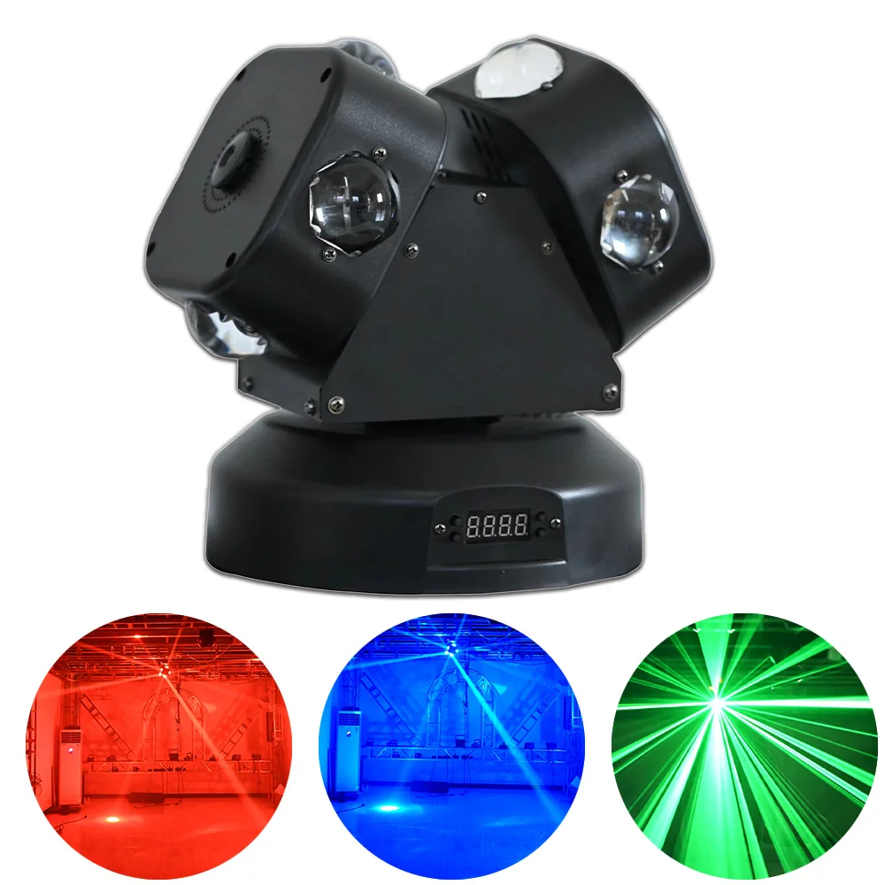 

8x10w RGBW 4in1 LED Moving Head Beam Light with RG Laser Lights DMX512 Infinite Rotation Double Arms Moviing Heads For DJ Party