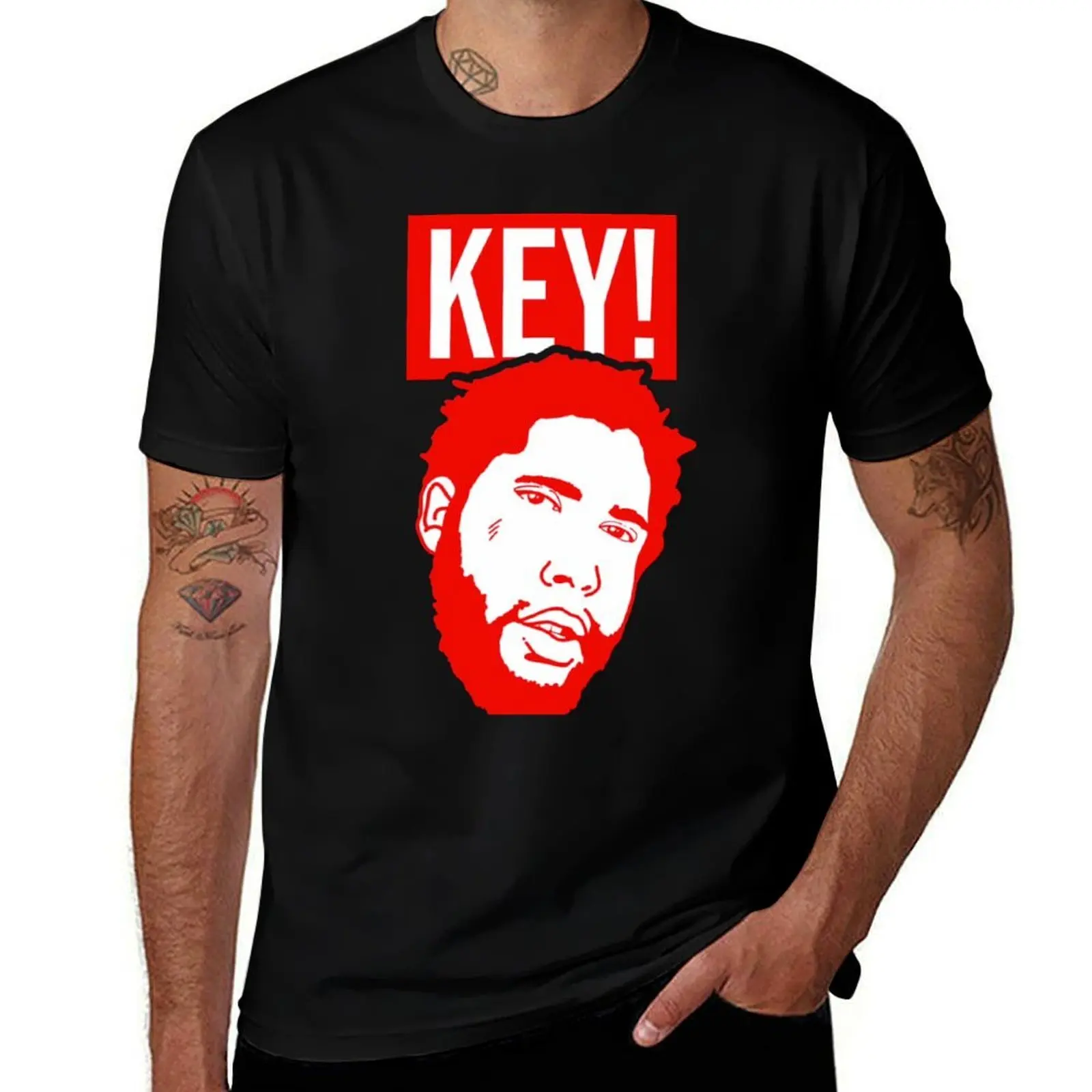 

KEY! Head Logo T-Shirt printed t shirts for man t shirt man luxury T-Shirt