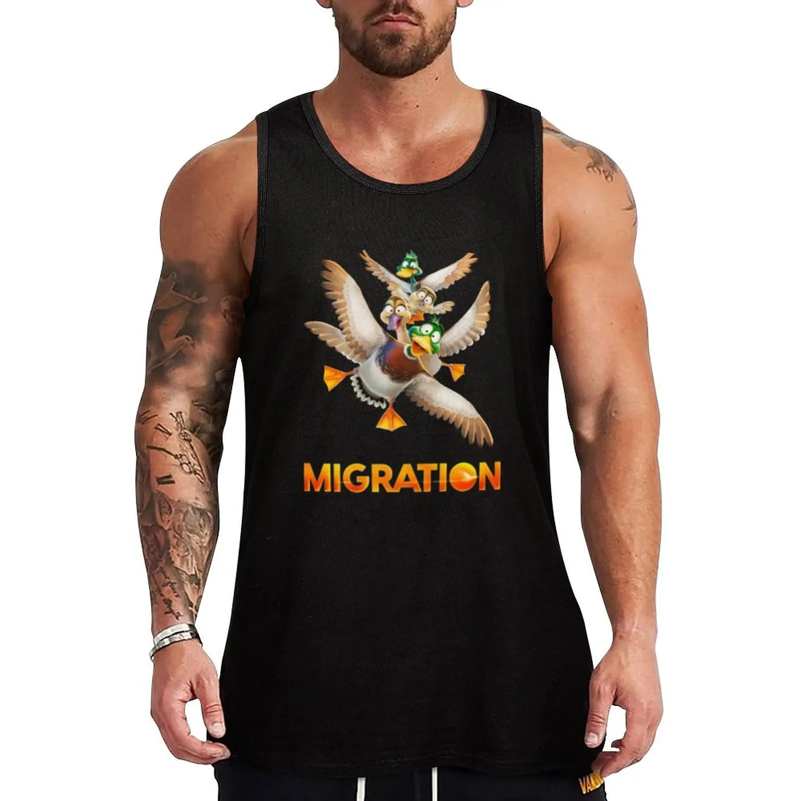 Migration Movie Flying Ducks Design Tank Top Men's clothes luxury style Men's summer clothes 2024