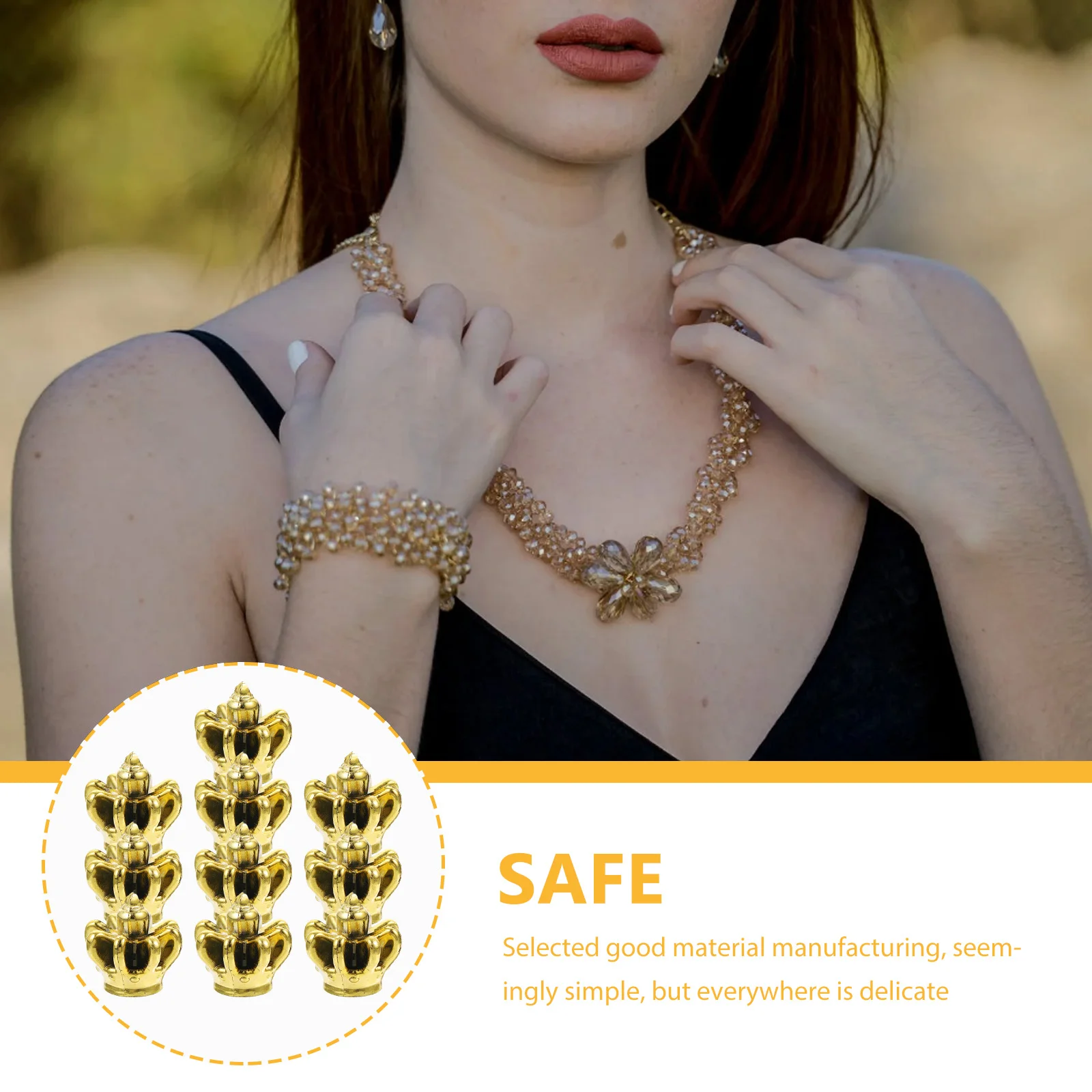 

10 Pcs Simulated Crown Food Accessories Jewelry Charms Glitter Making Decoration Pendant DIY Material Embellishment