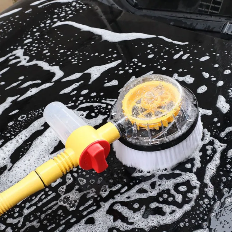 1Set Automatic Car Foam Brush Wash Professional Spray Foam Rotating Brush Portable Auto Clean Tools Wash Switch Water Flow