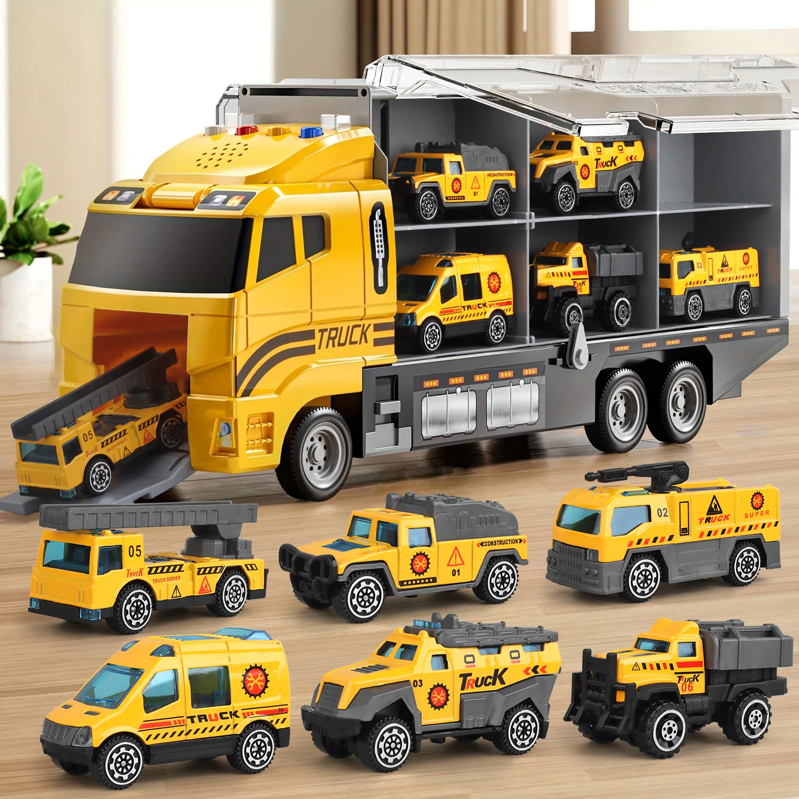 

Construction truck fire truck toy set, 6 small car die-casting toys car truck for boys and children, birthday gift toys suitable