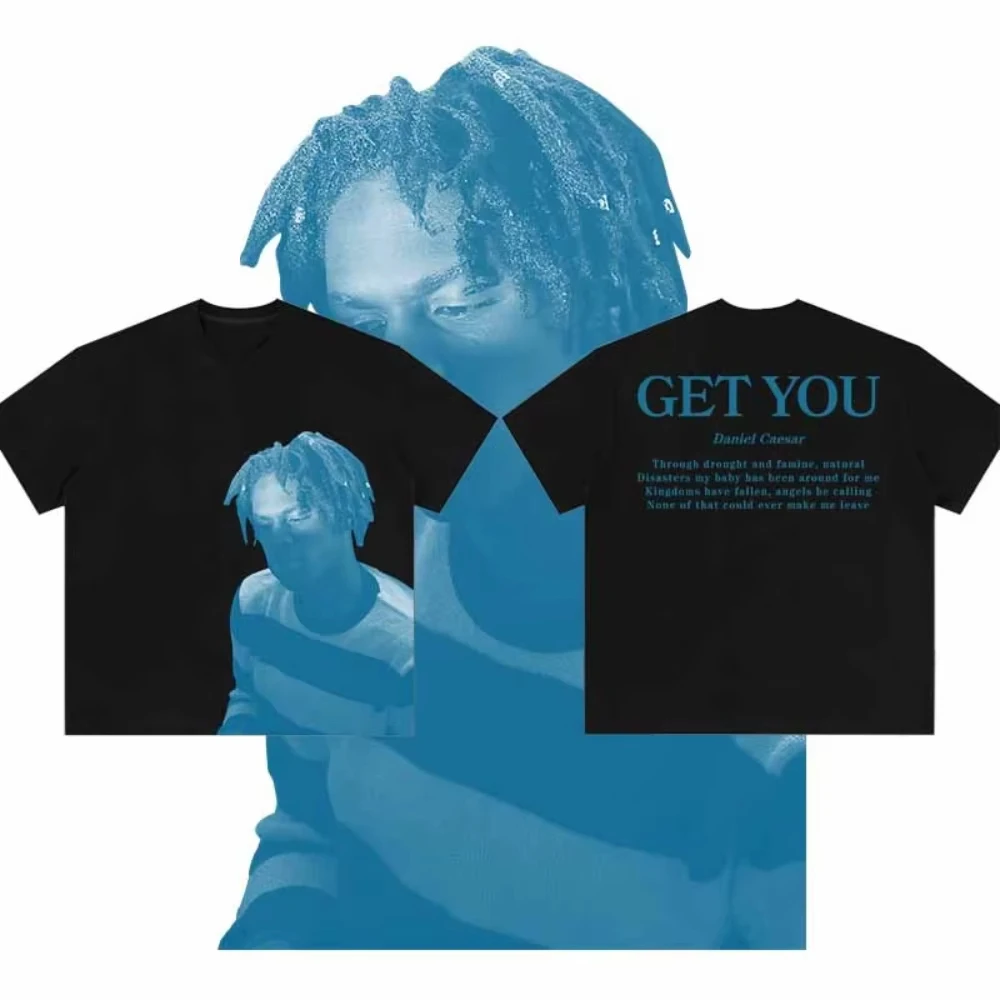 Camiseta de Hombre Daniel Caesar, Diseño Novedoso Estampado, Camiseta Informal con Gráficos, 100% Algodón, Unisex, Camiseta de Manga Corta, Talla Grande