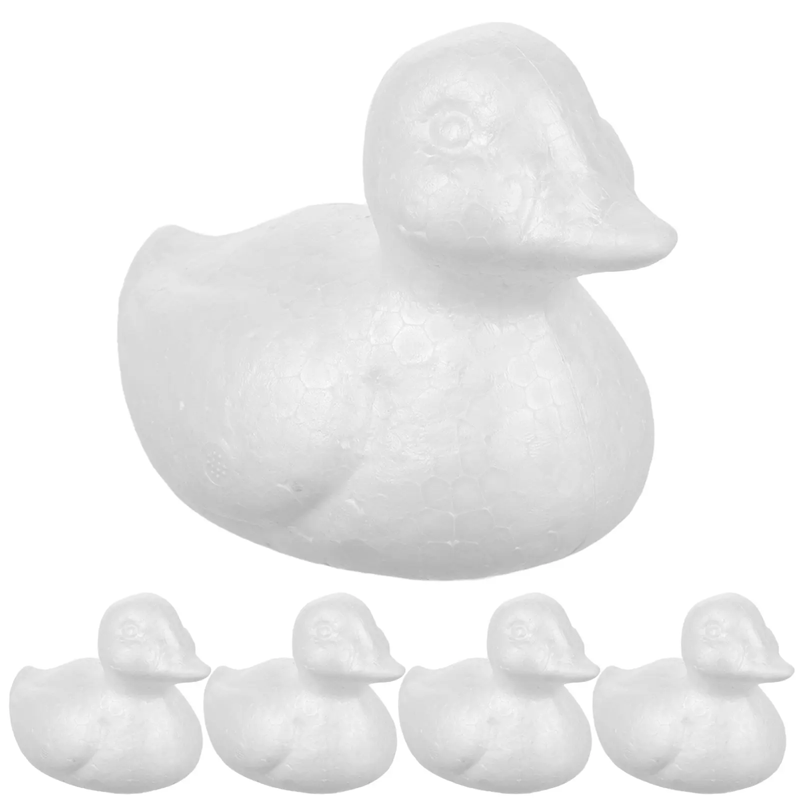 

5Pcs White Polystyrene Foam Duck Shapes DIY Craft Ducks Hand Paint Foam Figures for Wedding Decorations Floral Arrangements