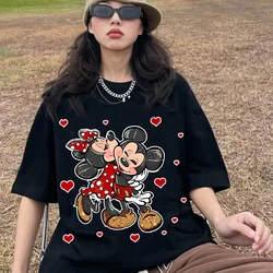 Camiseta coreana de Mickey Mouse feminina, versão solta, meia manga, roupas femininas de verão, Y2K, novo