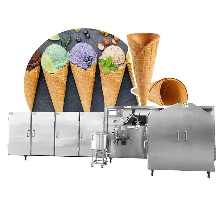 High Efficiency Customized Mini Automatic Waffle Roll Machine Food Grade Sugar Biscuit Ice Cream Cone Production Line Best Sale