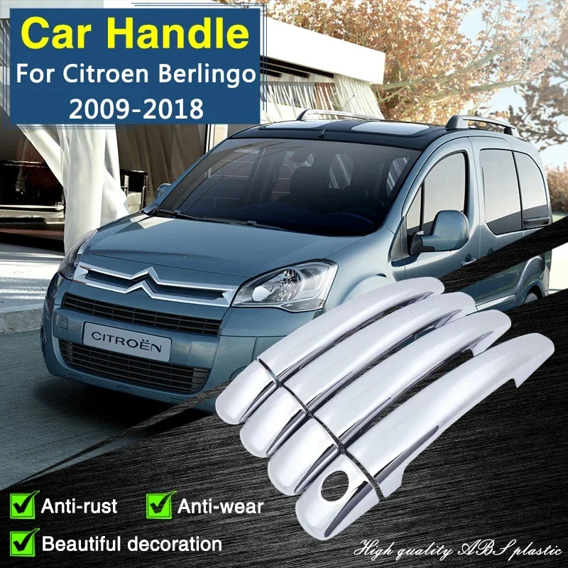 

Хромированная крышка дверной ручки для Citroen Berlingo MK2 2009 2010 2011 2012 2013 2014 2016 2017 2018, автомобильные аксессуары, нержавеющий