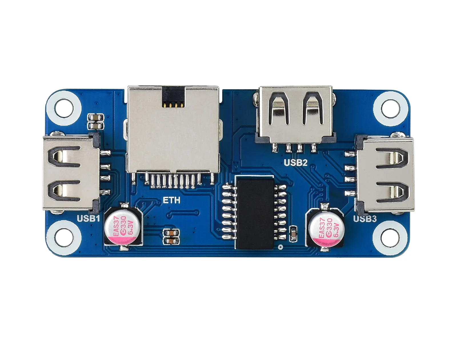 Picture 4: Waveshare Ethernet / USB HUB HAT (B) for Raspberry Pi 5/4B/3B, 1x RJ45 Ethernet Port, for Raspberry Pi 5/4B/3B/Pi Zero/Zero W