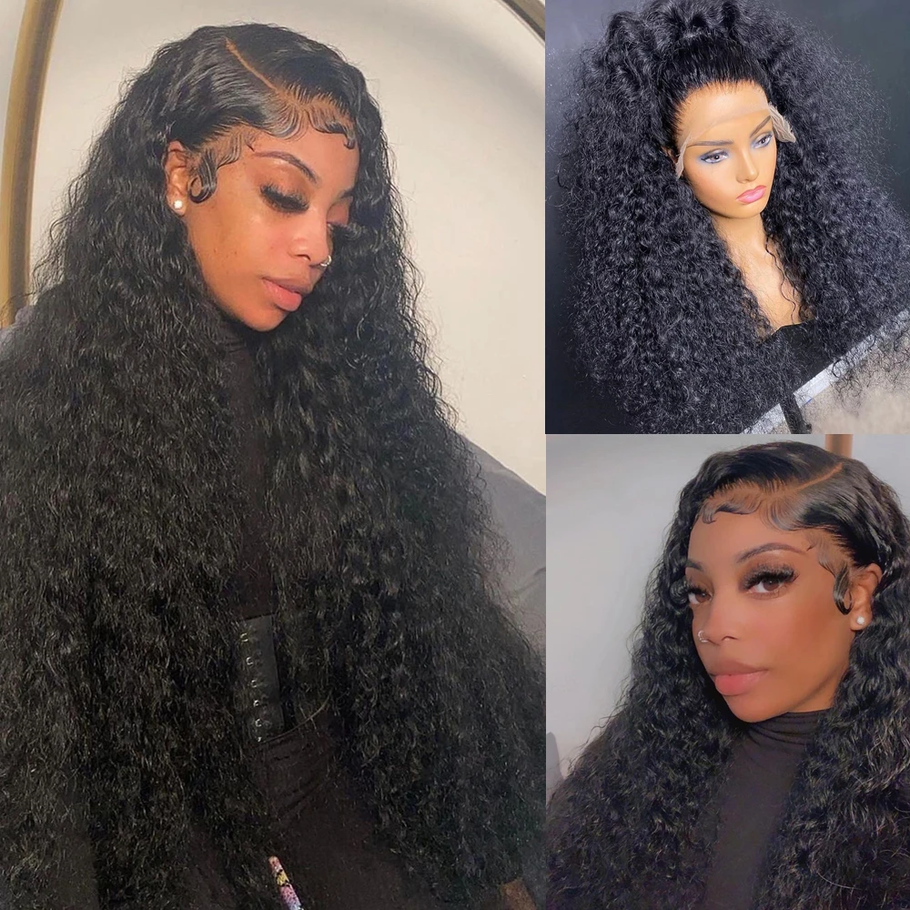 Transparent Lace Frontal Wig 13x4 Kinky Curly Lace Front Human Hair Wigs For Women Indian Hair 5x5 Lace Closure Human Hair Wigs