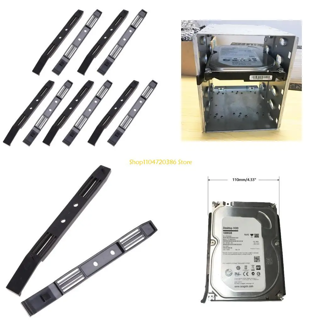 

K0EA 5 Pairs 3.5"HDD Bracket hdd slide Rails with Left and Right bracket SATA 3.0 SAS SSD Fixing Components for SSD docking s