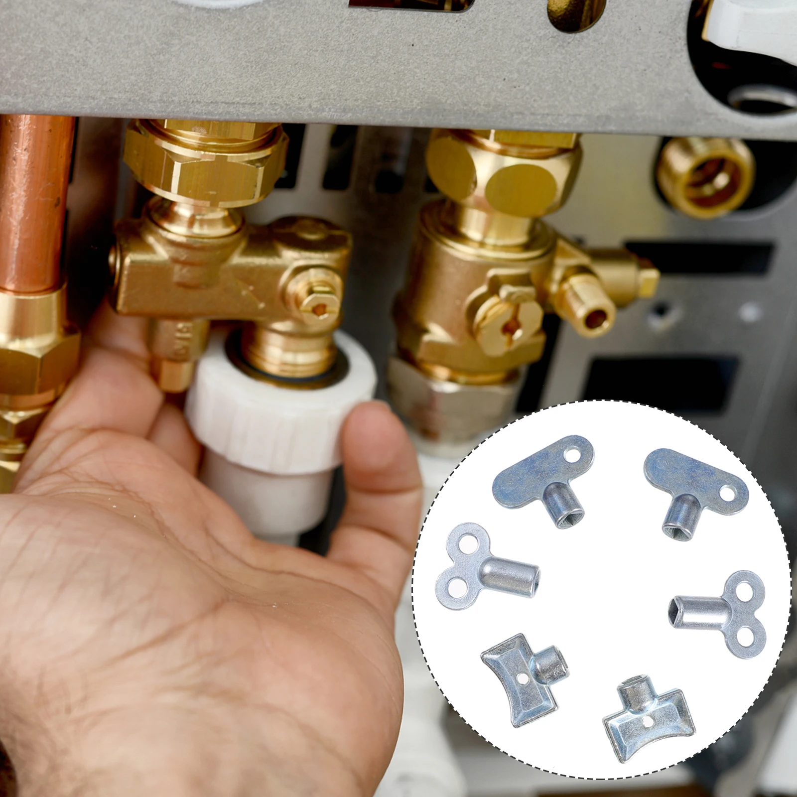 

6 Pcs Zinc Alloy Radiator Vent Key Faucet Valves Exhaust Bleed Hole Water Tap Wrench Accessories Plumbing Tools