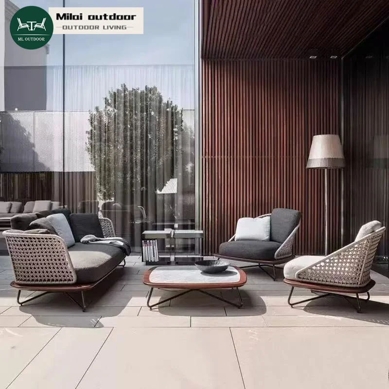 

Durable Modern Outdoor Corner Garden Sofa Lounge PE Rattan Furniture For Courtyard Hotel Park Villa Dining