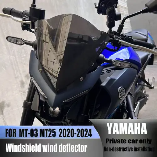 Para YAMAHA MT25 MT03 2020-2025 motocicleta deportes Touring parabrisas delantero visera Deflector de viento