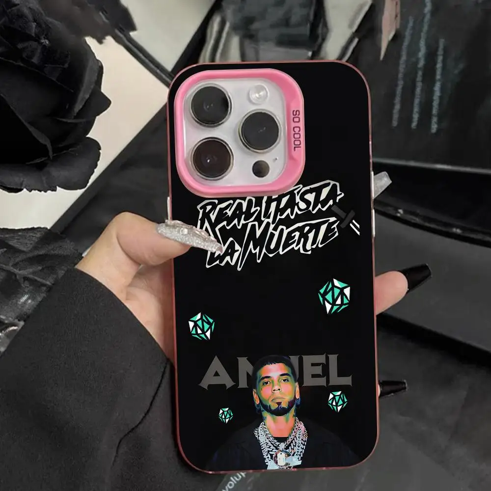 Anuel AAAA Phone Case for iPhone 18 17 16 15 14 13 12 11 X XR XS Air Pro Max Plus Pink Colorful Silver Cover