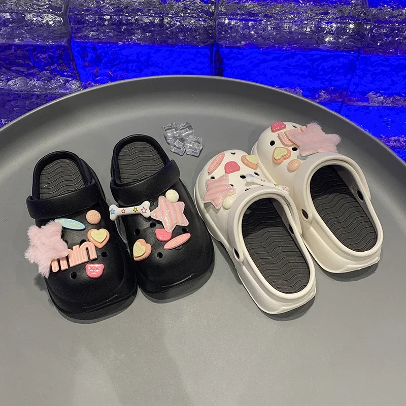 Children Sandals for Girls 2024 Summer New Fashion Comfortable Thick Sole Anti-slippery Casual Tredny Korean Style Beach Shoes