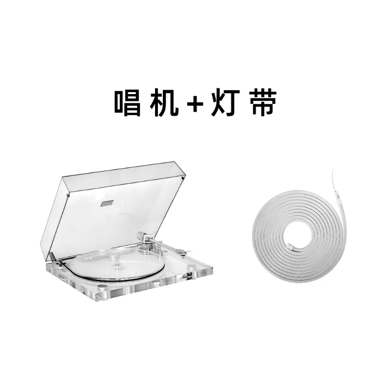 for Bluetooth Record Player Transparent Acrylic Turntable Built In Stereo Speakers