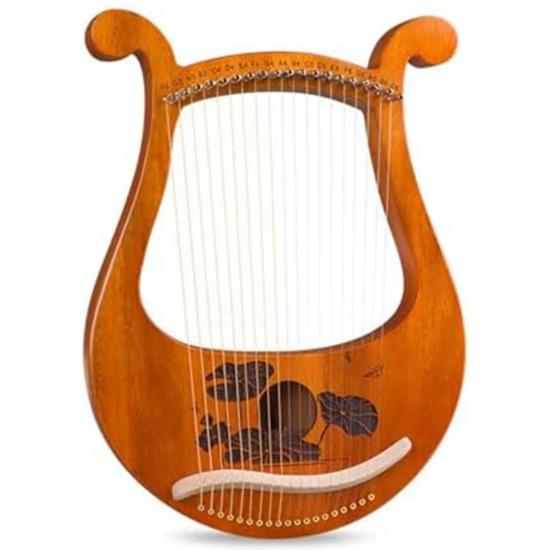 Lyre Harp 19 String Beginners Harp,Portable 19-Tone Small Harp 19-String Lyre Musical Instruments Solid Wood Lyre Harp Durable