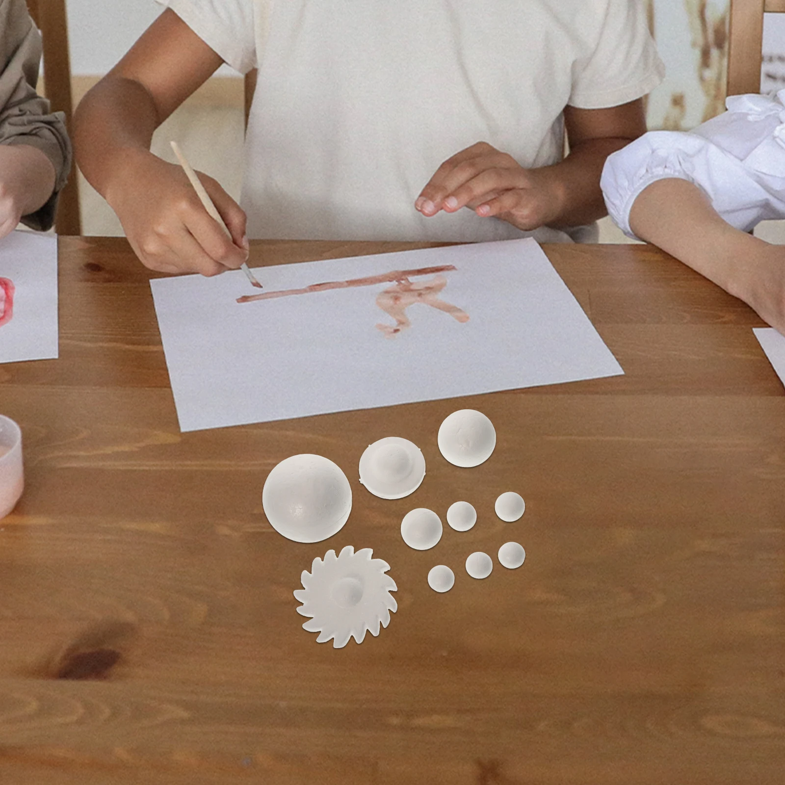 Juego de 4 bolas del sistema Solar, planetas en blanco sin pintar para proyecto de ciencia escolar, Kit de artesanía de arte creativo, cumpleaños para niños