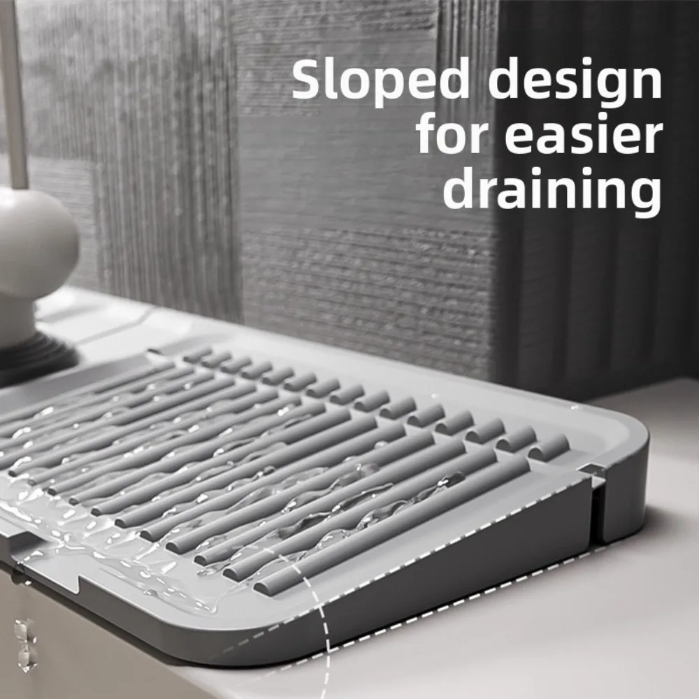 1/4PC Silicone Sink Drying Mat Non Slip Countertop Drainer Pad for Kitchen Bathroom Anti Splash Water Mat