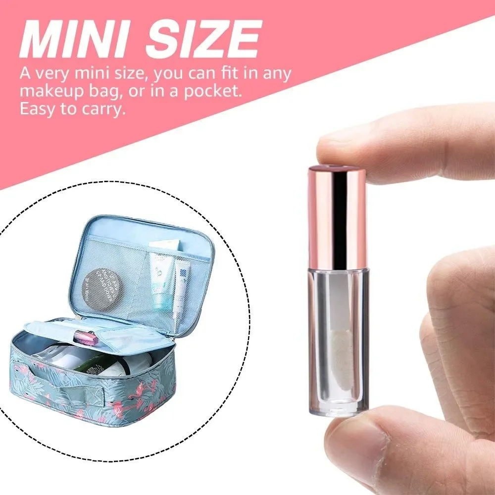 Minitubo de brillo de labios portátil para mujer y niña, envases vacíos y recargables de lápiz labial transparente, maquillaje artesanal, 100