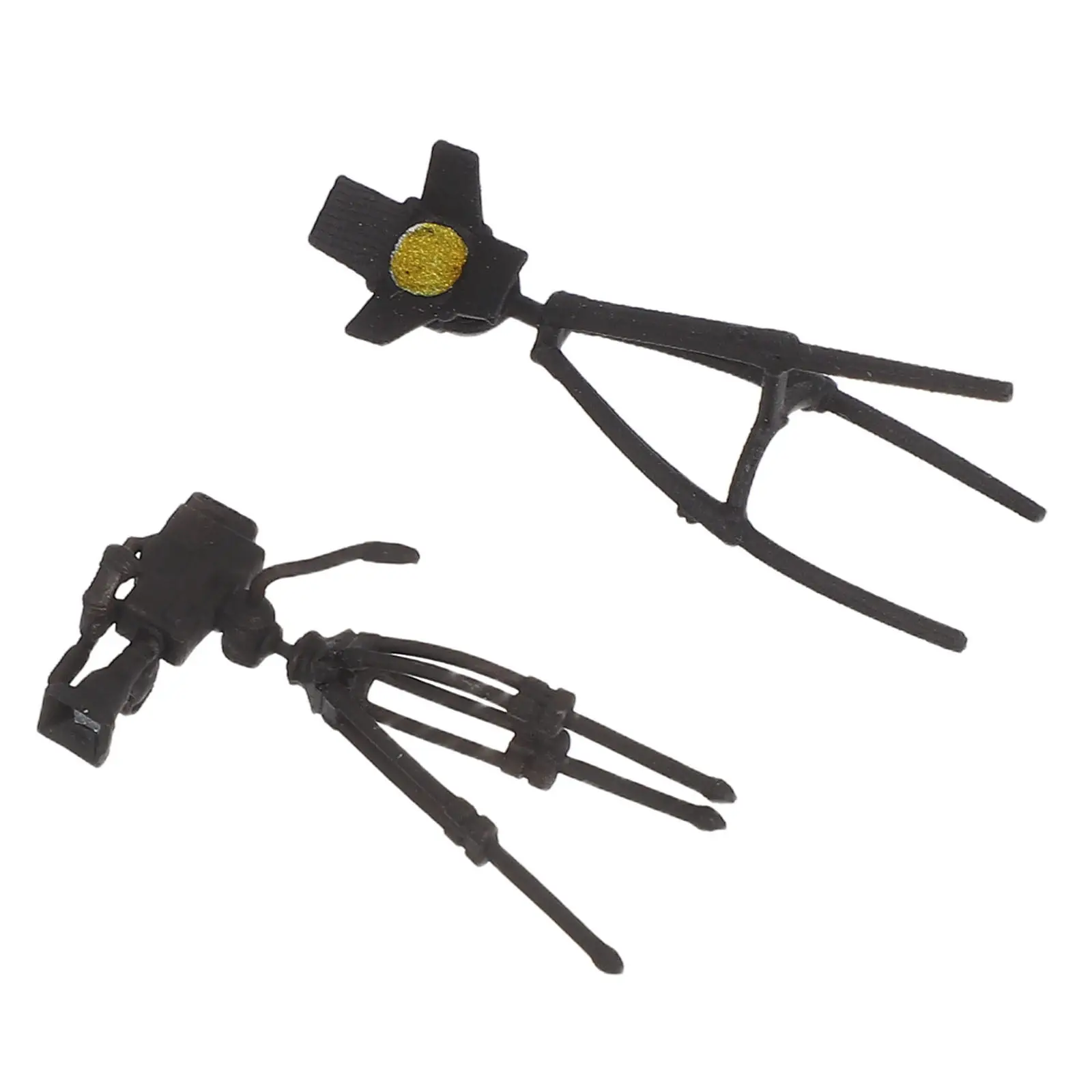 2Pcs Miniature Camera Tripod Set Resin Stand Simulation Lamp for Dollhouse Photography Micro Landscape Decor Tabletop Setup