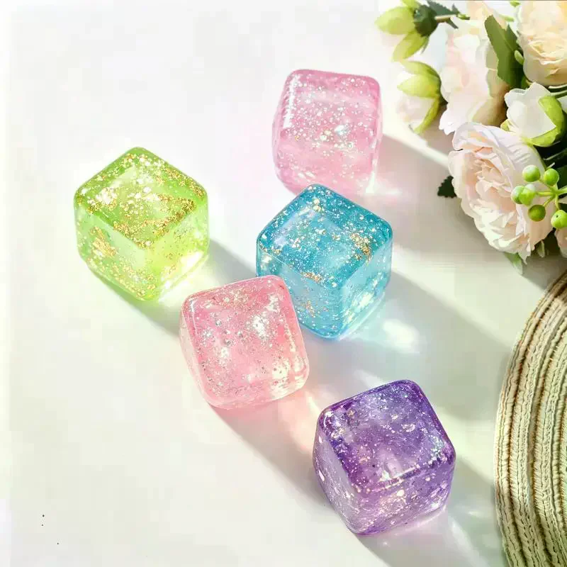 Maltose Cube Stress Squeeze Toy Decompression Small Ice Cubes Anti Stress Slow Rebound Polar Light Colorful Squeeze Balls