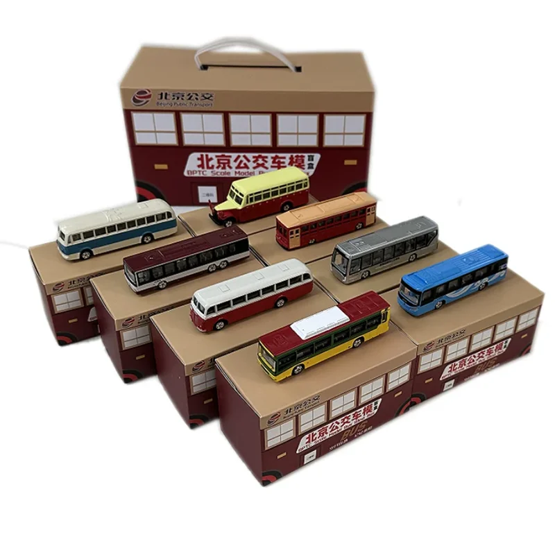 （Blind Box）Diecast 1:120 Scale BK6122 Alloy Beijing Bus Model Collectibles Souvenir Toy Unique Gift Scene Simulation