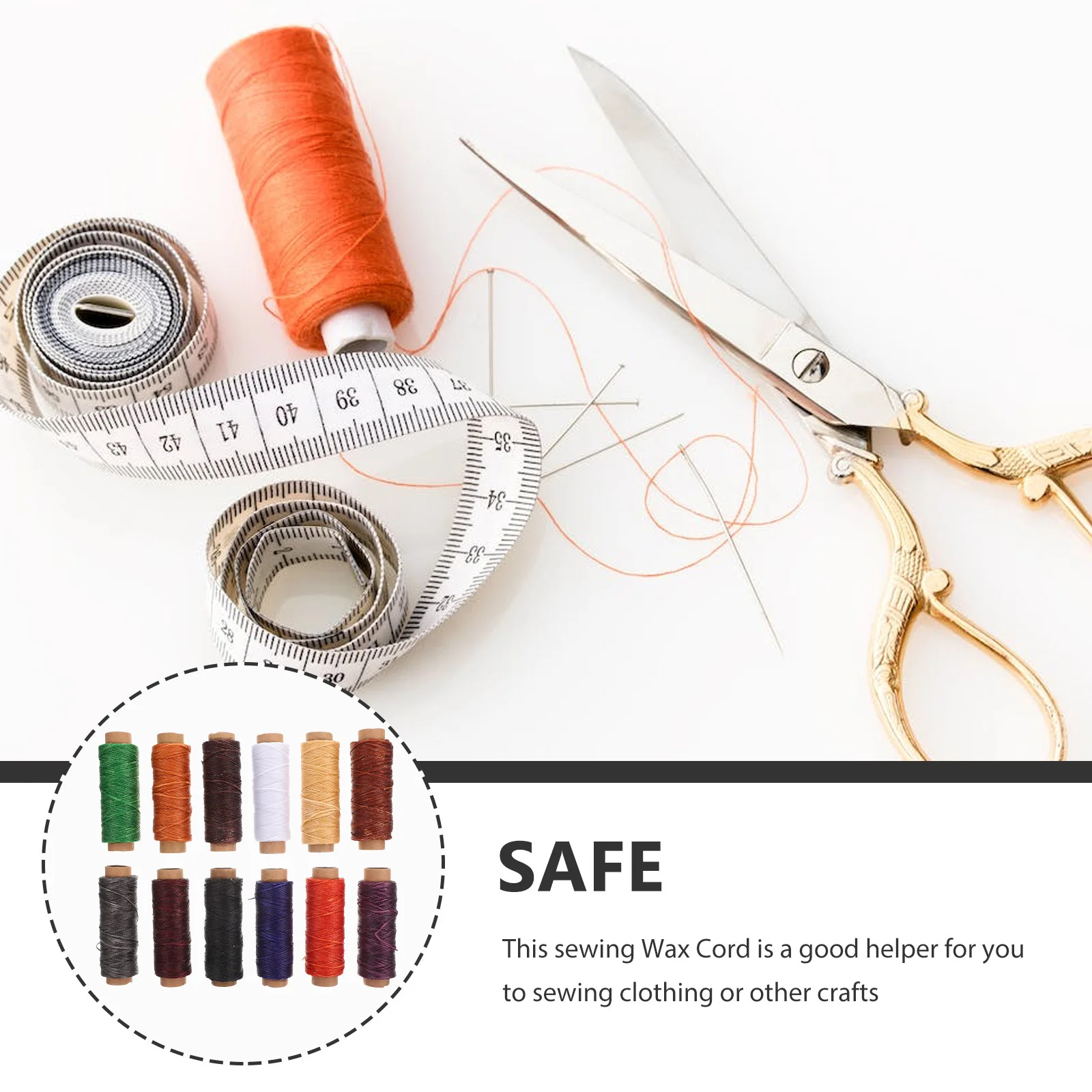 

12 Rolls Wax String for Bracelets and Sewing Portable Thread Set for Hand Sewing Leathercraft and Decorative Stitching