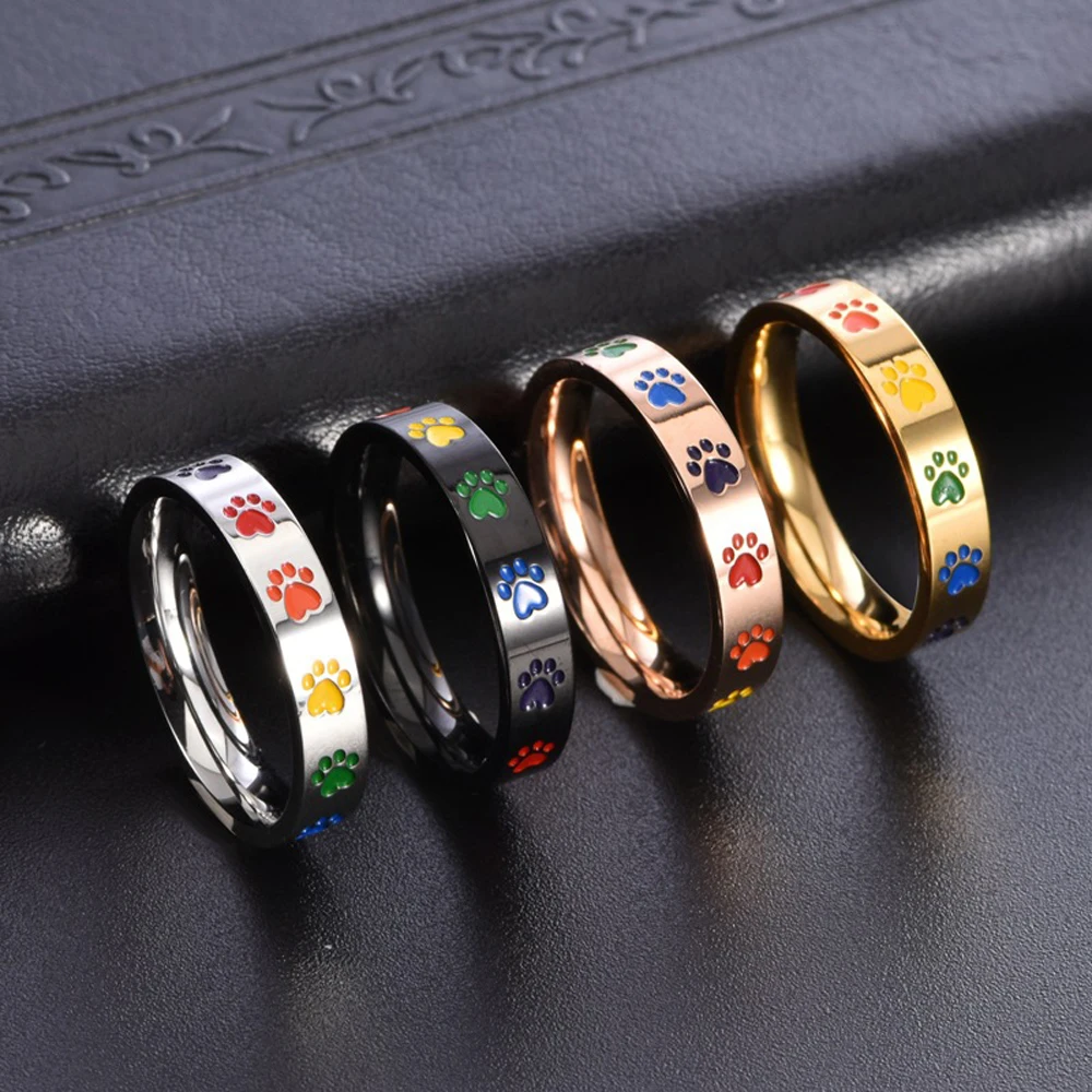 خاتم مطبوع عليه كلب قوس قزح جم - مراجعة Women'S Accessories Rainbow Shops وسعره
