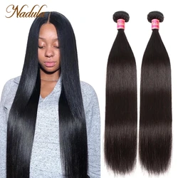 Mèches péruviennes Remy lisses-Nadula, cheveux 100% naturels, extension capillaire, tissage en lot, 1 pièce/2 lots/3 lots, document naturel