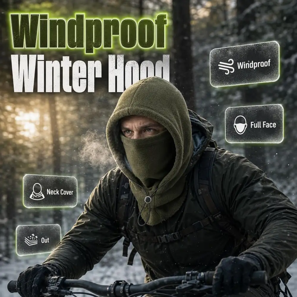 1pc Flannel Warm Mask Hat 3-in-1 Winter Fleece Balaclava Ski Mask