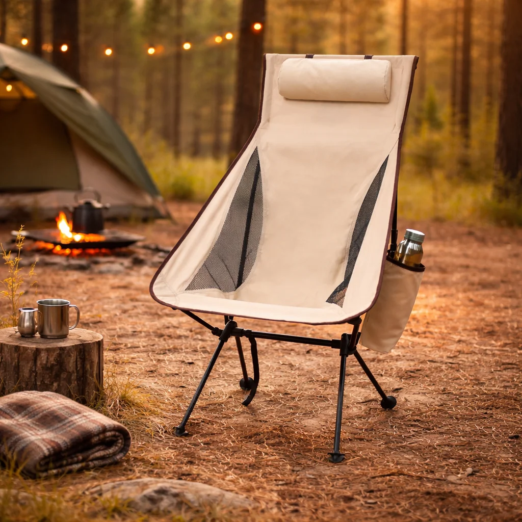 Chaise de camping pliable, cadre en alliage d'aluminium, tissu Oxford 600D, capacité de charge de 150 kg, chaise portable pour le camping, la plage, les voyages, la randonnée