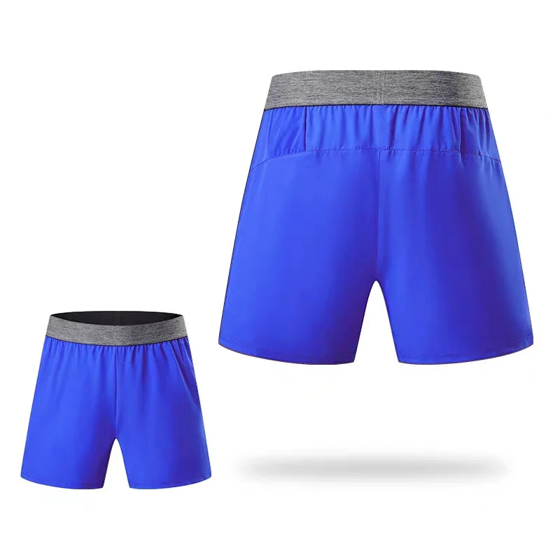 Summer men's casual sports pants, no underwear, quick drying fitness shorts, plus size running, three quarter belt lining