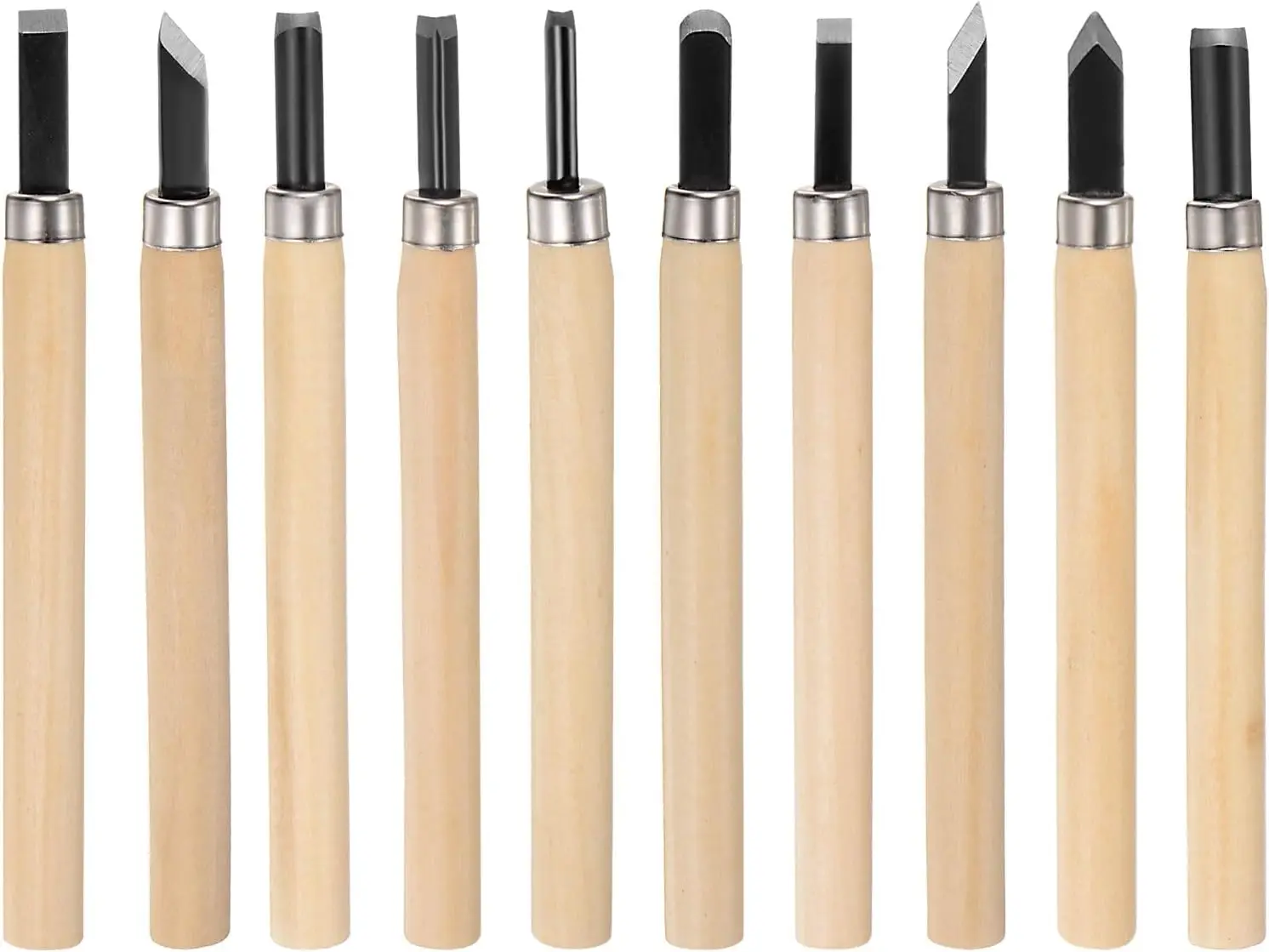 Wood Carving Tools Set, Wood Handle Carving Chisels, Sharp Carbon Steel Engraving Knife for Woodworking, Rubber Stamp, Linocut,
