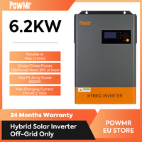 PowMr 48V Solar Hybrid Inverter 6.2KW MPPT 120A Off Grid 6200W Pure Sine Wave Inverter Can Parallel In 3 Phases Max 12 Units