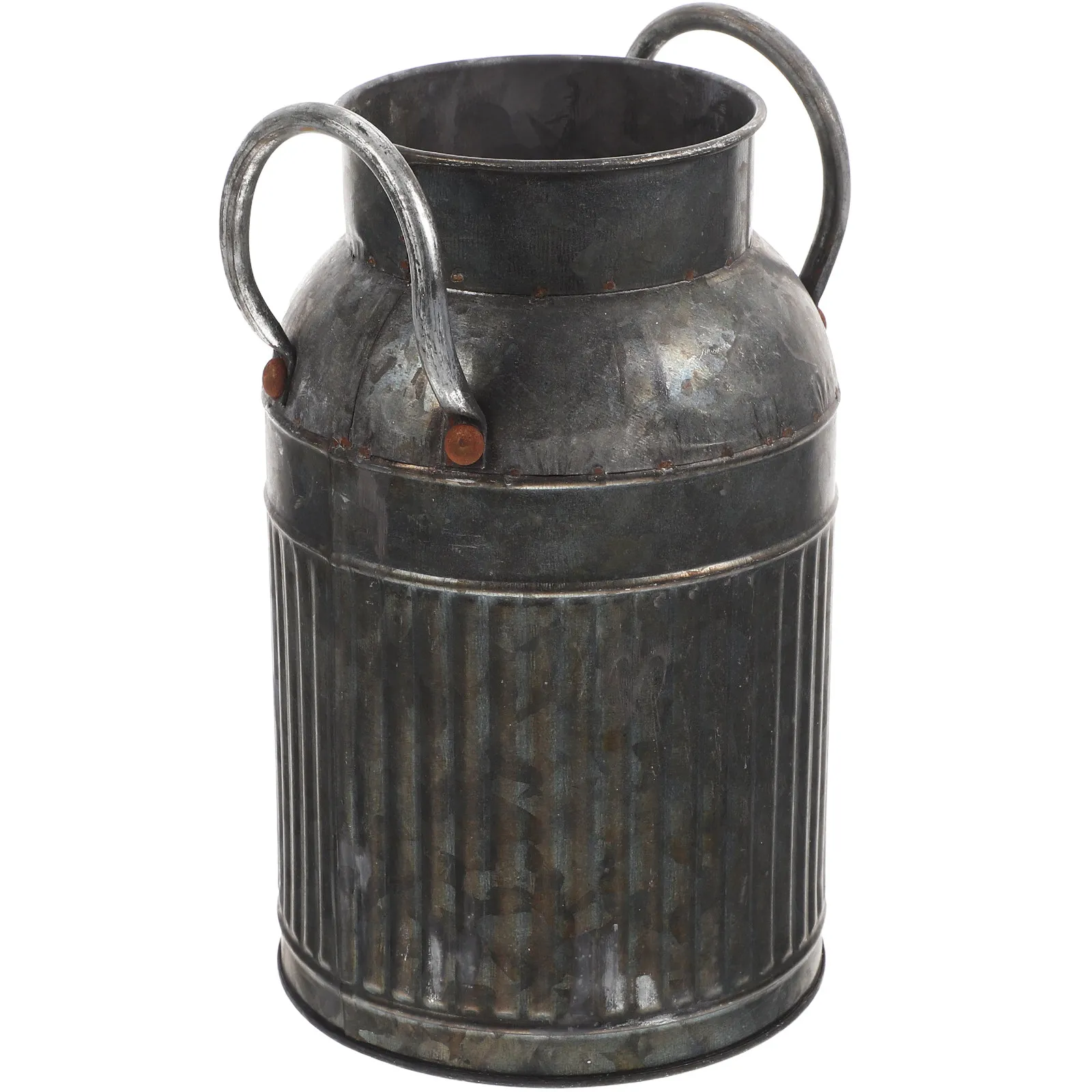 

Винтажное металлическое ведро для цветов с ручкой, декоративный кашпо в деревенском стиле для сухоцветов, креативный декор для дома и офиса