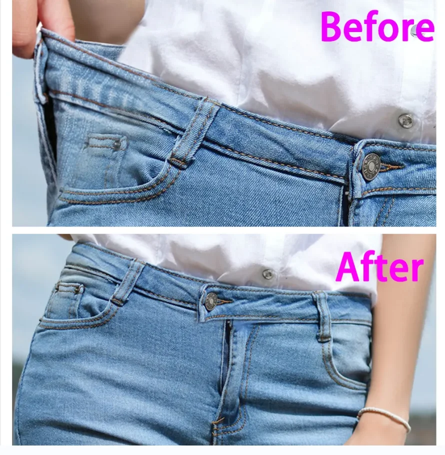 Detachable Retro Metal Buttons Snap Fastener Pants Pin for Jeans Retractable Button Sewing-Free Buckles Perfect Fit Reduce Waist