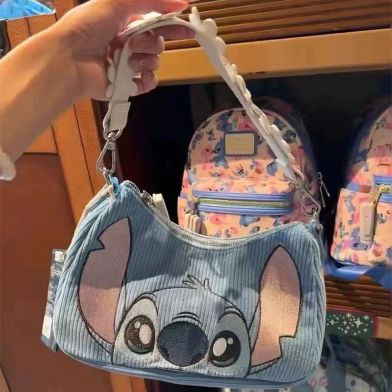 Disney Stitch Loungefly kwiatowy haft kaczki spersonalizowana wszechstronna kowbojska torba pod pachami pojedyncza torba na ramię Crossbody prezent