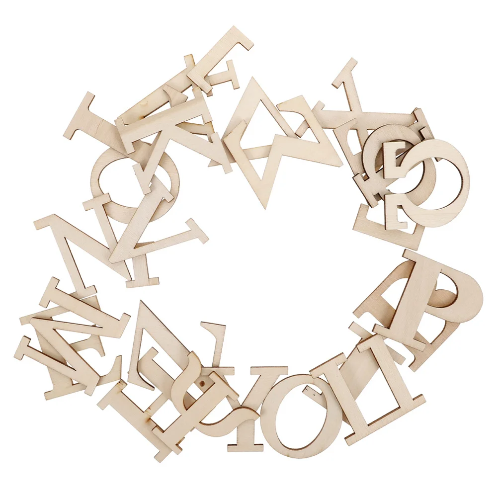 

48Pcs Alphabet Learning Wood Pieces Natural Wooden Letters for Kids Educational Word Games Smooth Safe Tiles for Creative Play