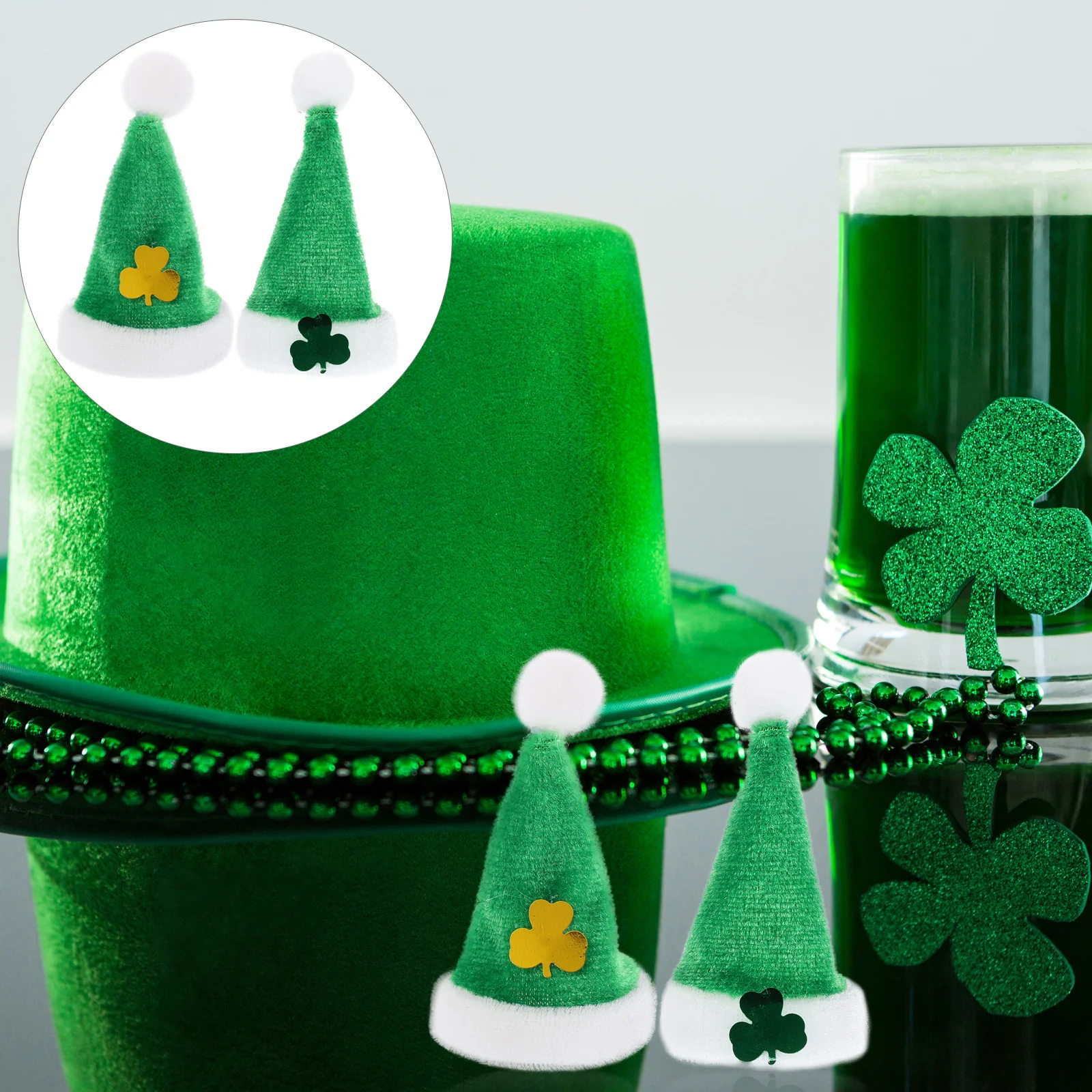 

20 Pcs Mini Pom Hat Miniature Hats Patricks Day Decorations DIY Caps Decors St Patrick' Party Supplies Small Exquisite