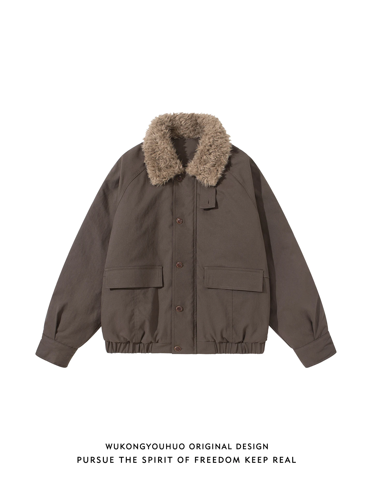 

Warmth And Sle Men's Workwear Cotton Jaet Lamb Velvet Collar Long Sve Thiened Winter Coat for Couples Youth Faion