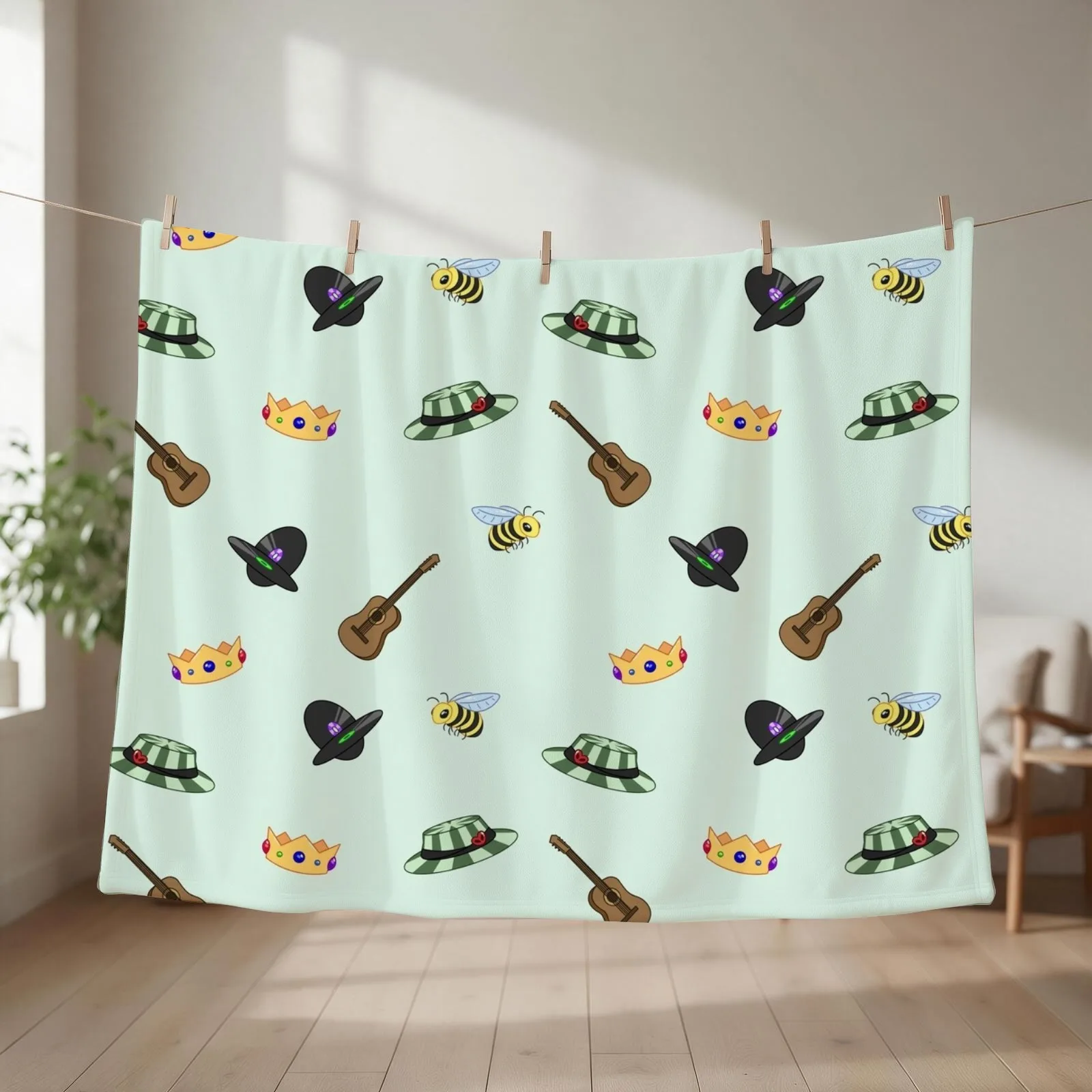 Sleepy Bois Inc Pattern Throw Blanket couch cozy soft plush fuzzy picnic outdoor blanket