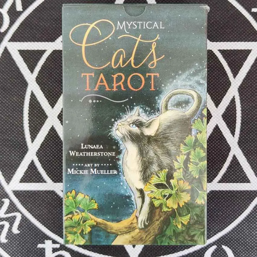 12x7 cm Mystical Cats Tarot Without Paper Manual Card Game